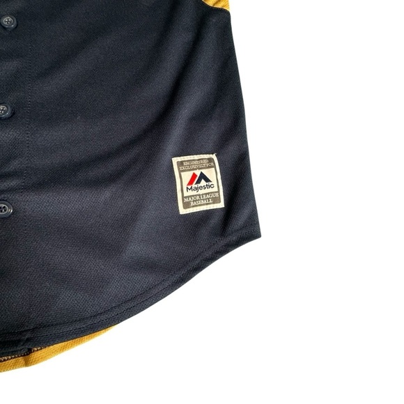 Milwaukee Brewers Jonathan Lucroy #20 MLB Majestic Kids Jersey Size Large 14-16 - Picture 3 of 12